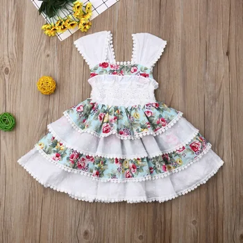 2019 New Dress For Girls Sleeveless Floral Cotton Bow Clothes Princess Party Ball Gown Formal Dresses 
2019 New Dress For Girls Sleeveless Floral Cotton Bow Clothes Princess Party Ball Gown Formal Dresses
