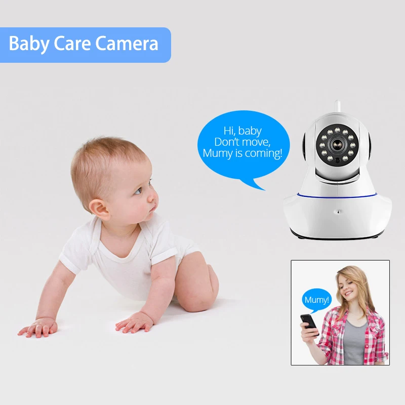 Wireless Baby Monitor WIFI IP Camera 720P HD Video Audio APP Support Pan Tilt Night Vision Indoor surveillance system P2P Camera
Wireless Baby Monitor WIFI IP Camera 720P HD Video Audio APP Support Pan Tilt Night Vision Indoor surveillance system P2P Camera