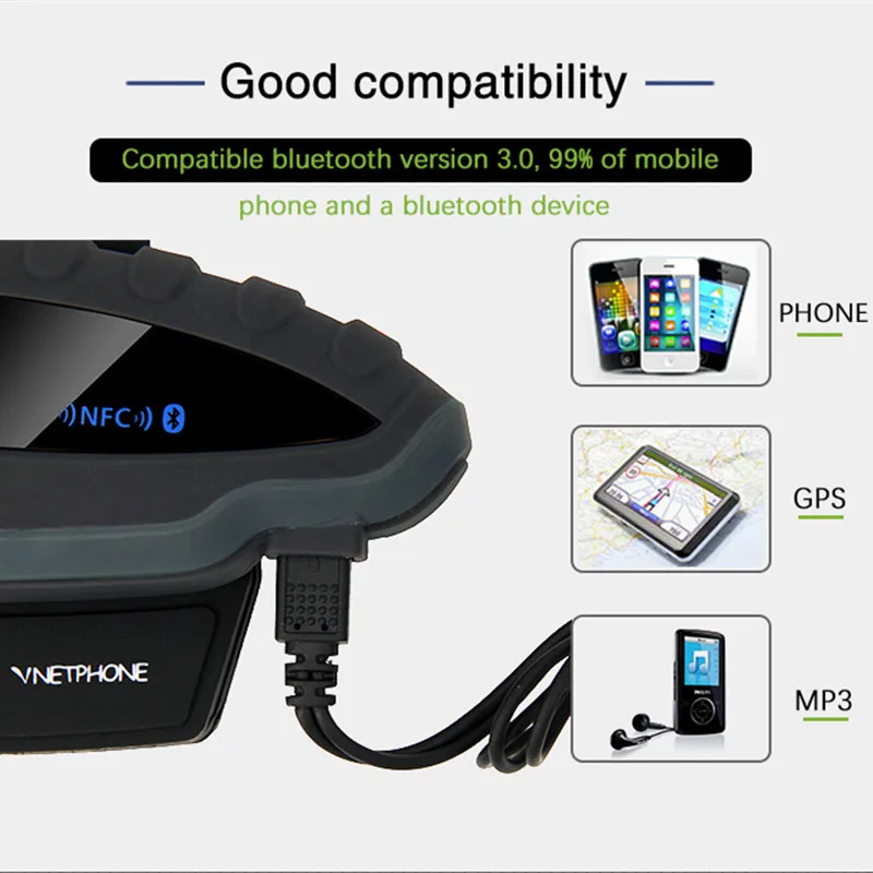 Wireless Bluetooth Helmet Headset Motorcycle Intercom 1200m Synchronous Interphone For 5 Riders Phone FM PM3 GPS Helmet Intercom
Wireless Bluetooth Helmet Headset Motorcycle Intercom 1200m Synchronous Interphone For 5 Riders Phone FM PM3 GPS Helmet Intercom