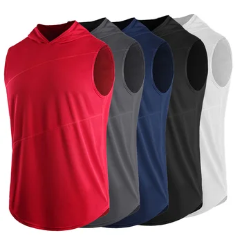 Quick Dry T Shirt Mens Outdoor Sports Breathable Hooded Sleeveless T-shirt High Quality Man's Gym Running Tee Shirt B5036
Quick Dry T Shirt Mens Outdoor Sports Breathable Hooded Sleeveless T-shirt High Quality Man's Gym Running Tee Shirt B5036