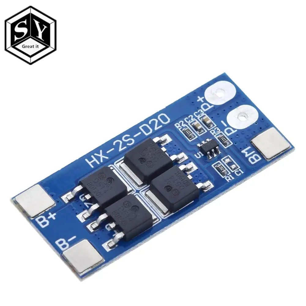Great IT 2S 7.4V 18650 lithium battery protection board 8.4 V battery protection board 13A working current 20A current-limiting
Great IT 2S 7.4V 18650 lithium battery protection board 8.4 V battery protection board 13A working current 20A current-limiting