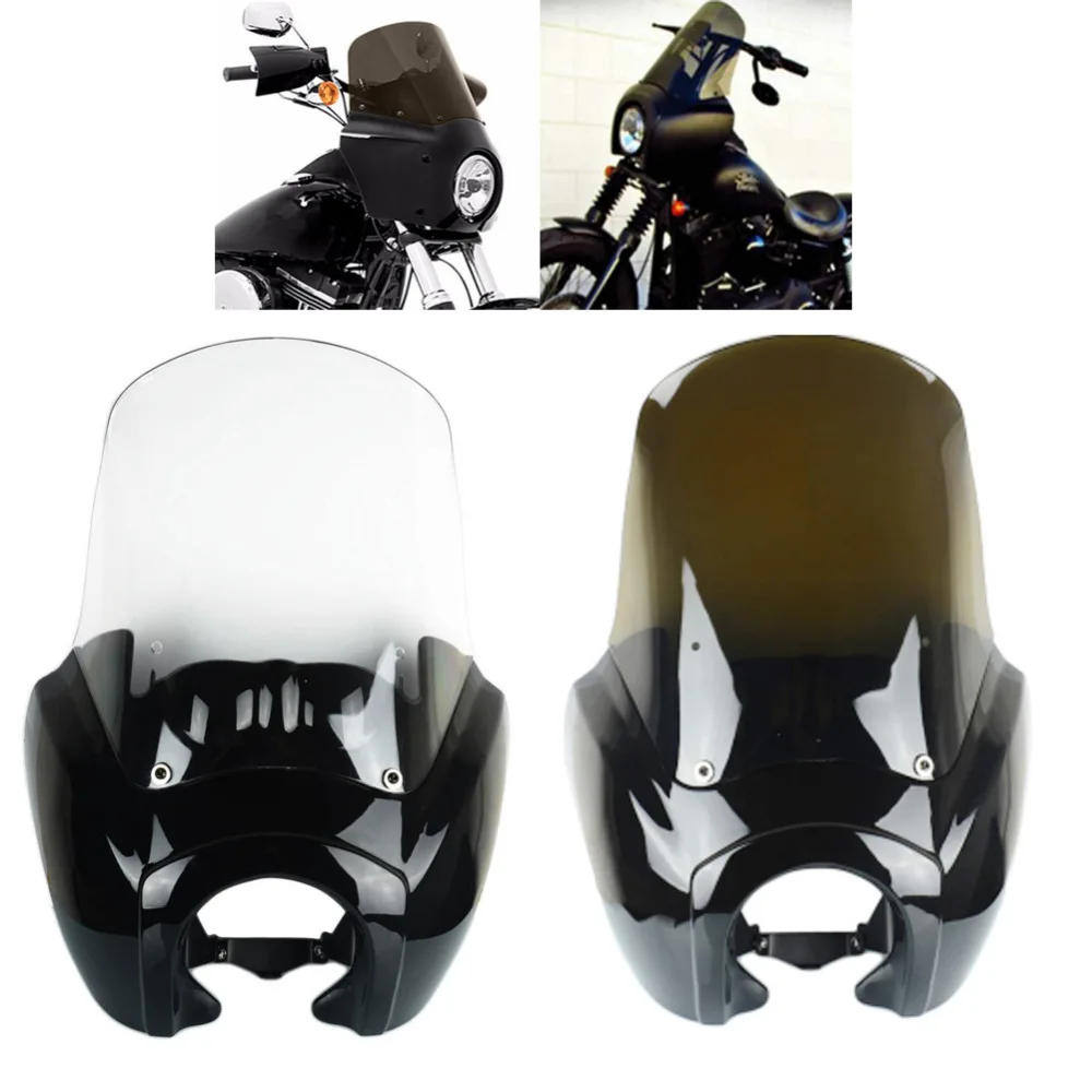Motorcycle Front Headlight Fairing with 15'' Windshield Cover For Harley Dyna Low Rider Super Wide Glide Fat Street Bob T-Sport
Motorcycle Front Headlight Fairing with 15'' Windshield Cover For Harley Dyna Low Rider Super Wide Glide Fat Street Bob T-Sport