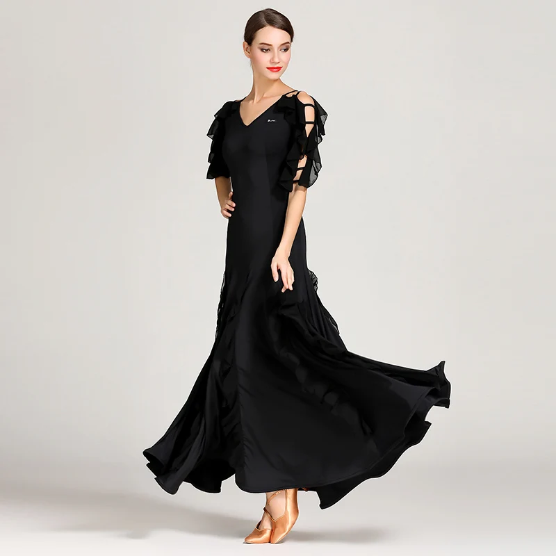 woman ballroom dress waltz dance dress foxtrot spanish flamenco dress dance wear black dancing clothes standard social dress
woman ballroom dress waltz dance dress foxtrot spanish flamenco dress dance wear black dancing clothes standard social dress