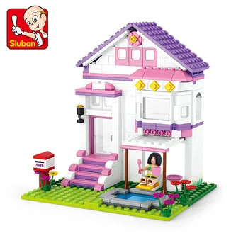 Sluban 291pcs Building Blocks Assembled Pink Dream Girl Pool Villa Model Bricks Action Figure 3D Construction Toys for children 
Sluban 291pcs Building Blocks Assembled Pink Dream Girl Pool Villa Model Bricks Action Figure 3D Construction Toys for children