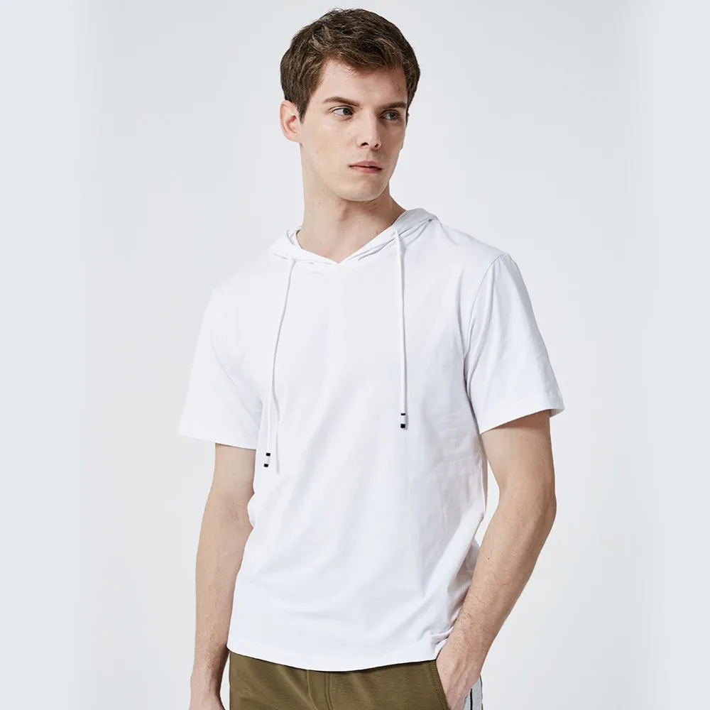 Pure cotton hooded casual t-shirts men solid color loose fit short sleeve summer t shirt
Pure cotton hooded casual t-shirts men solid color loose fit short sleeve summer t shirt