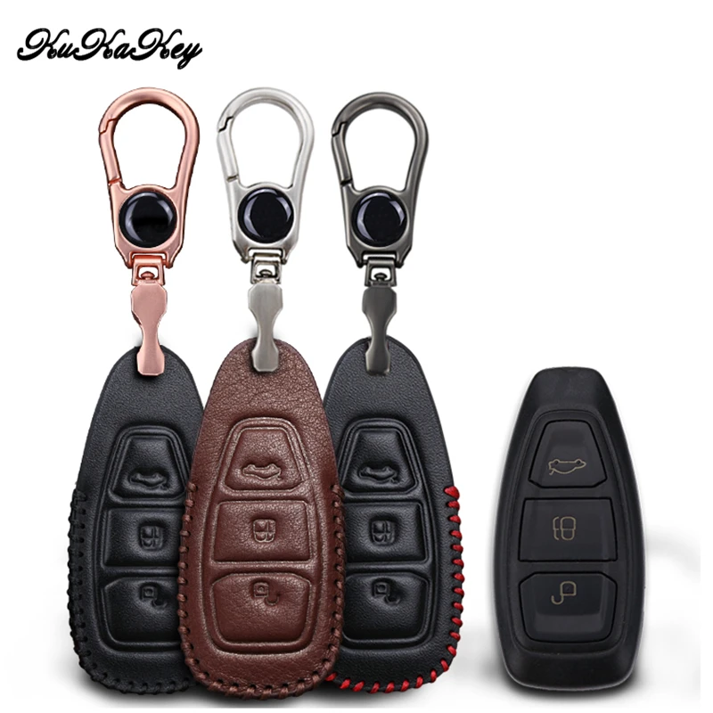 Кожаный чехол для ключей с откидной крышкой Ford Fiesta Mondeo Ecosport Kuga Focus ST MK3 MK4 умный