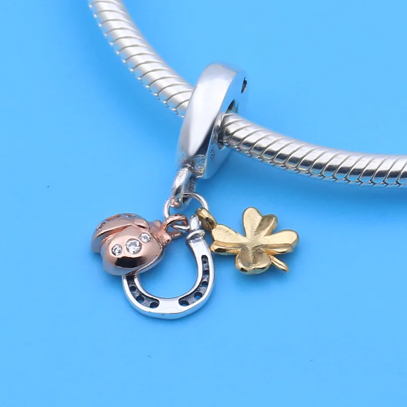 Spring 925 Sterling Silver Mixed RoseShine Silver Horseshoe Clover Ladybird Charm for Women Pandora Bracelet DIY Jewelry Making
Spring 925 Sterling Silver Mixed RoseShine Silver Horseshoe Clover Ladybird Charm for Women Pandora Bracelet DIY Jewelry Making