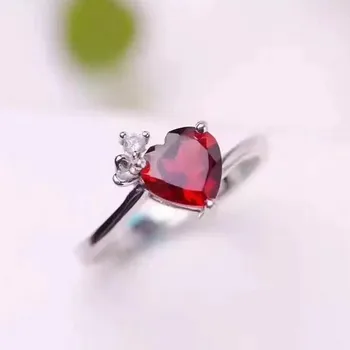 Fidelity Natural garnet Rings s925 sterling silver Natural 7*9mm red gemstone heart Ring romantic fine Jewelry for women party
Fidelity Natural garnet Rings s925 sterling silver Natural 7*9mm red gemstone heart Ring romantic fine Jewelry for women party