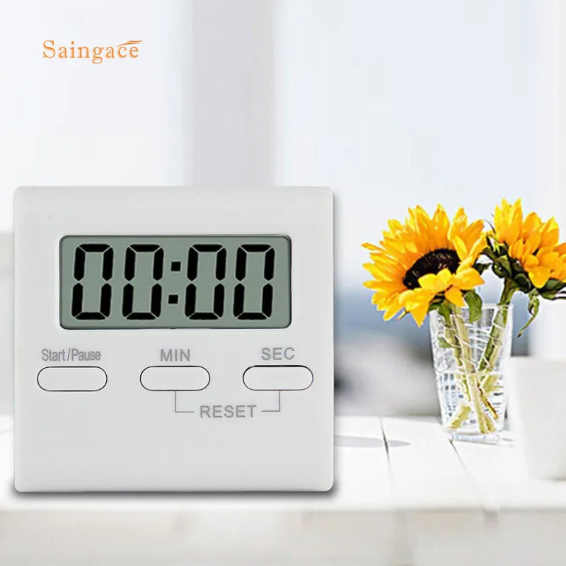 Saingace AAA battery Kitchen Timer LCD Digital Large Kitchen Cooking Timer For Cooking, Stewing, BBQ, Workout, Sports 1PC 
Saingace AAA battery Kitchen Timer LCD Digital Large Kitchen Cooking Timer For Cooking, Stewing, BBQ, Workout, Sports 1PC
