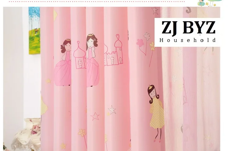 Cute cartoon custom green shading cloth curtains for living room windows dining bedroom children room princess castle 23