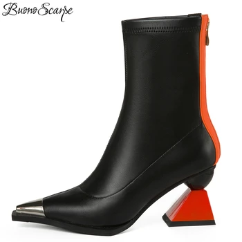 Buono Scarpe Metal Toe Ankle Boots Strange High Heel Genuin Leather Boots Pointed Toe Botas Feminina Boots Women Zipper Shoes
Buono Scarpe Metal Toe Ankle Boots Strange High Heel Genuin Leather Boots Pointed Toe Botas Feminina Boots Women Zipper Shoes