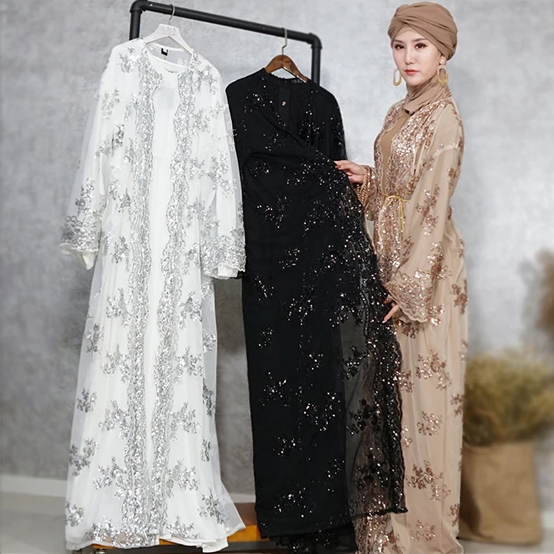 Sequin Abaya Kimono Muslim Dress Robe Dubai Hijab Kaftan Abayas For Women Jilbab Ramadan Caftan Turkey Elbise Islamic Clothing
Sequin Abaya Kimono Muslim Dress Robe Dubai Hijab Kaftan Abayas For Women Jilbab Ramadan Caftan Turkey Elbise Islamic Clothing