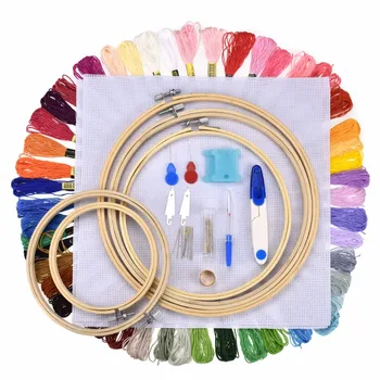 Embroidery Starter Kit Cross Stitch Set,50/100 Color Embroidery Threads,Bamboo Embroidery Hoops,Sewing/Cross Stitch Tools Kit
Embroidery Starter Kit Cross Stitch Set,50/100 Color Embroidery Threads,Bamboo Embroidery Hoops,Sewing/Cross Stitch Tools Kit