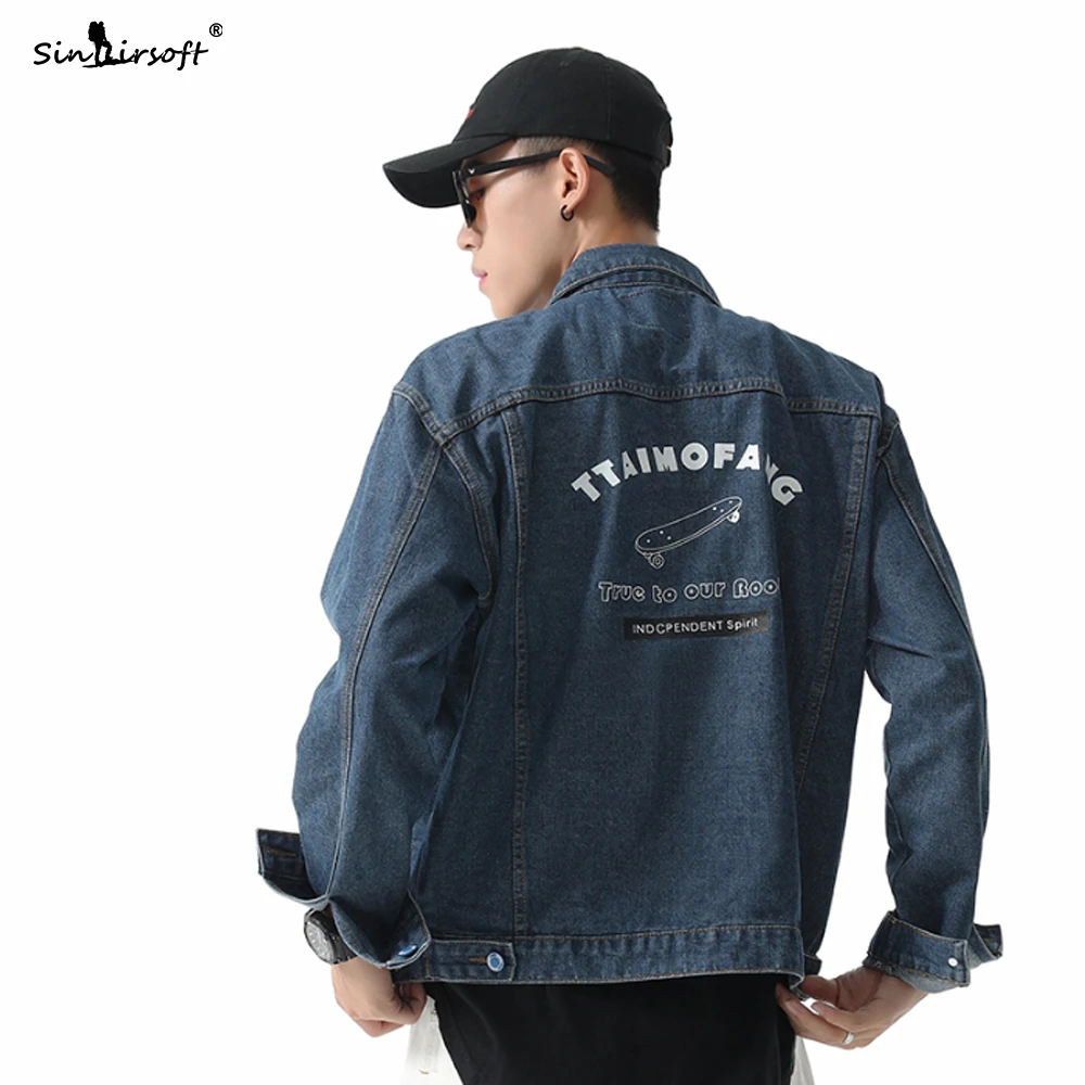 New Arrival Men's Fashion Denim Jacket Skateboard Printing Pattern Cotton Streetwear Letter Printed Cowboy Tops 2019 Autumn Hot
New Arrival Men's Fashion Denim Jacket Skateboard Printing Pattern Cotton Streetwear Letter Printed Cowboy Tops 2019 Autumn Hot