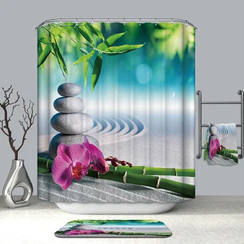 Pastoral style Waterproof Shower Curtain for Bathroom 3d Stone & Bamboo Flower Scenic Pattern Thicken Waterproof Bath Curtain
Pastoral style Waterproof Shower Curtain for Bathroom 3d Stone & Bamboo Flower Scenic Pattern Thicken Waterproof Bath Curtain