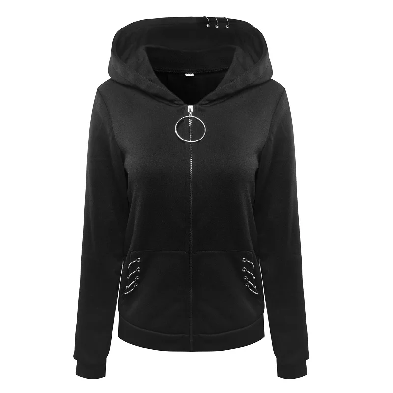 Gothic Hoodies For Women Iron Rings Decoration Black Loose Hood Sweathirt Long Sleeve Plus Size 5XL Harajuku Punk Female Hoody
Gothic Hoodies For Women Iron Rings Decoration Black Loose Hood Sweathirt Long Sleeve Plus Size 5XL Harajuku Punk Female Hoody