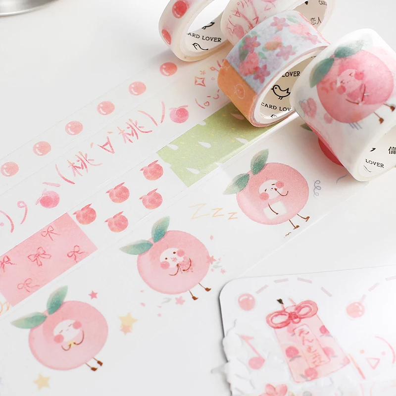 4Roll/set Kawaii Peach Series Decorative Adhesive Tape Washi Tape DIY Scrapbooking Masking Tape School Office Supply
4Roll/set Kawaii Peach Series Decorative Adhesive Tape Washi Tape DIY Scrapbooking Masking Tape School Office Supply