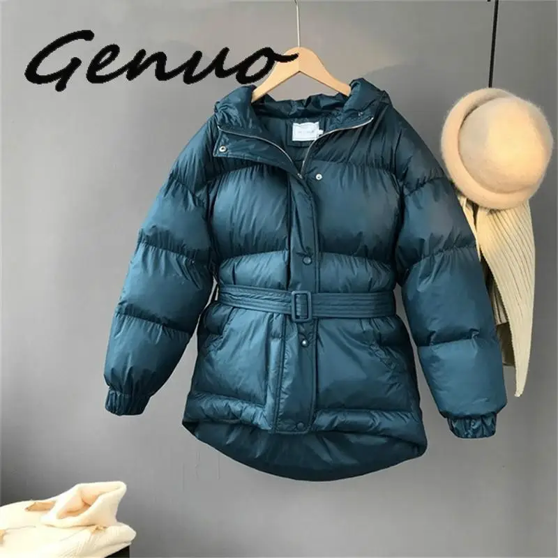 Genuo New Three Color Solid Women Parkas Hooded Zipper Single Breasted Coat Winter Thick Korean Fashion Sashes Jacket
Genuo New Three Color Solid Women Parkas Hooded Zipper Single Breasted Coat Winter Thick Korean Fashion Sashes Jacket