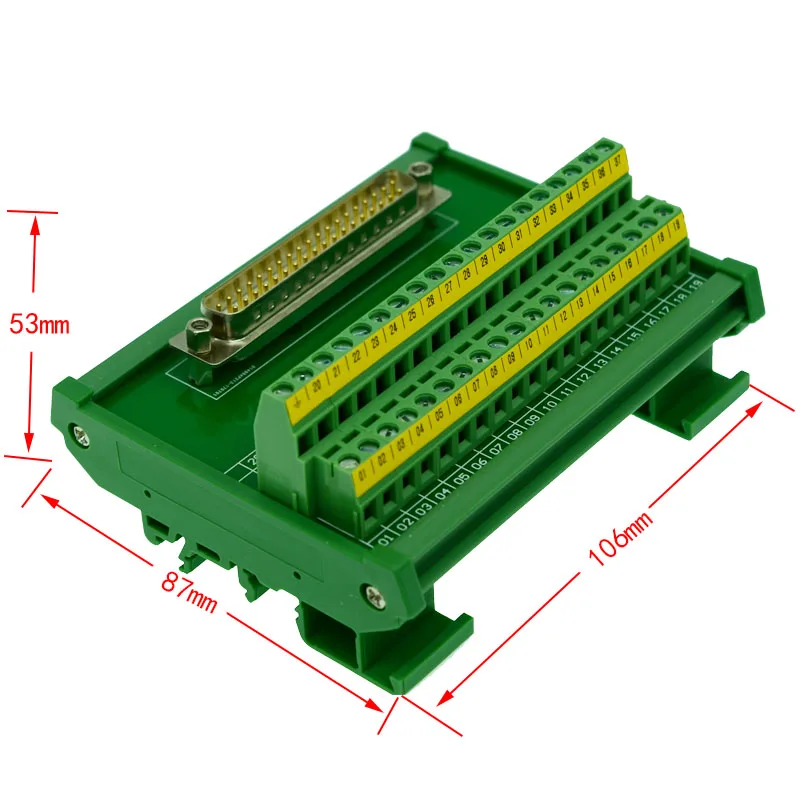 Details about   DB37 Carte de DéRivation Module de Montage sur Rail DIN Connecteur Femelle D2B8 