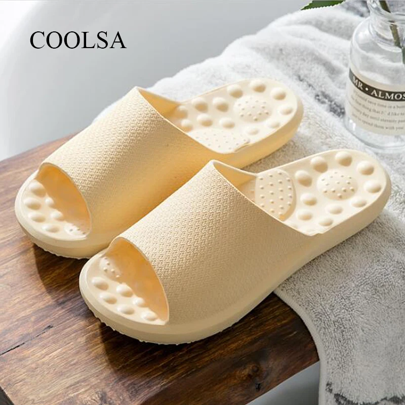 Summer Women Solid Color EVA Massage Slippers Home Simple Bathroom Slides Ladies Health Foot Acupressure Massage Flip Flops
Summer Women Solid Color EVA Massage Slippers Home Simple Bathroom Slides Ladies Health Foot Acupressure Massage Flip Flops