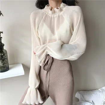 2019 NEW Korean Vintage Fashion Blouse Spring Newly Stand Collar Women Shirts Puff Sleeve Patchwork Pleated Blusas
2019 NEW Korean Vintage Fashion Blouse Spring Newly Stand Collar Women Shirts Puff Sleeve Patchwork Pleated Blusas