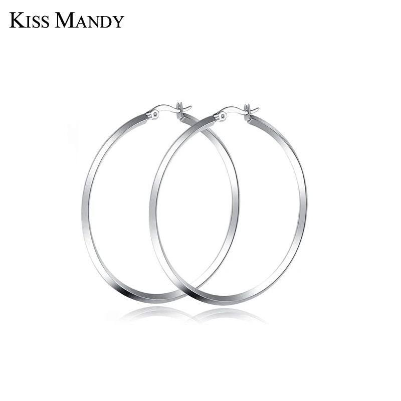 KISS MANDY Big Hoop Earrings For Women Simple Design Silver Color High Quality Earring Jewelry For Female OTE23
KISS MANDY Big Hoop Earrings For Women Simple Design Silver Color High Quality Earring Jewelry For Female OTE23
