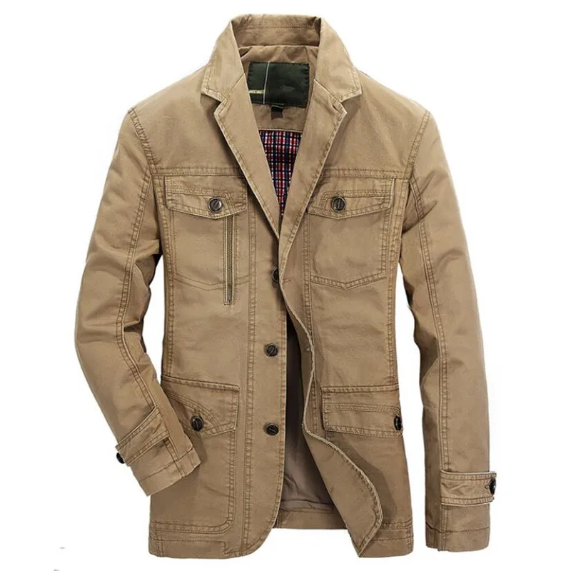 2019 Spring Autumn Military Blazer Jacket Men Casual Cotton Washed Coats Army Bomber Suit Jackets Cargo Trench Plus Size 5XL
2019 Spring Autumn Military Blazer Jacket Men Casual Cotton Washed Coats Army Bomber Suit Jackets Cargo Trench Plus Size 5XL
