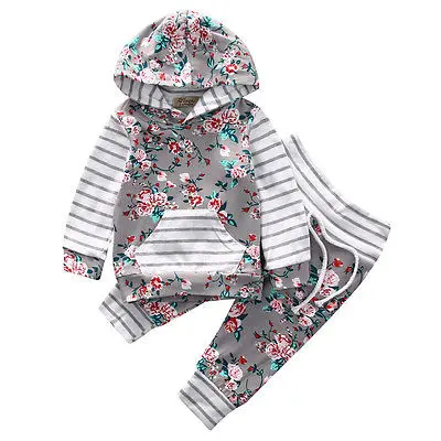 New arrival girl & boys clothes set Adorable Newborn Baby Girls Floral Clothes Hooded Tops Pants Home Outfits Set
New arrival girl & boys clothes set Adorable Newborn Baby Girls Floral Clothes Hooded Tops Pants Home Outfits Set