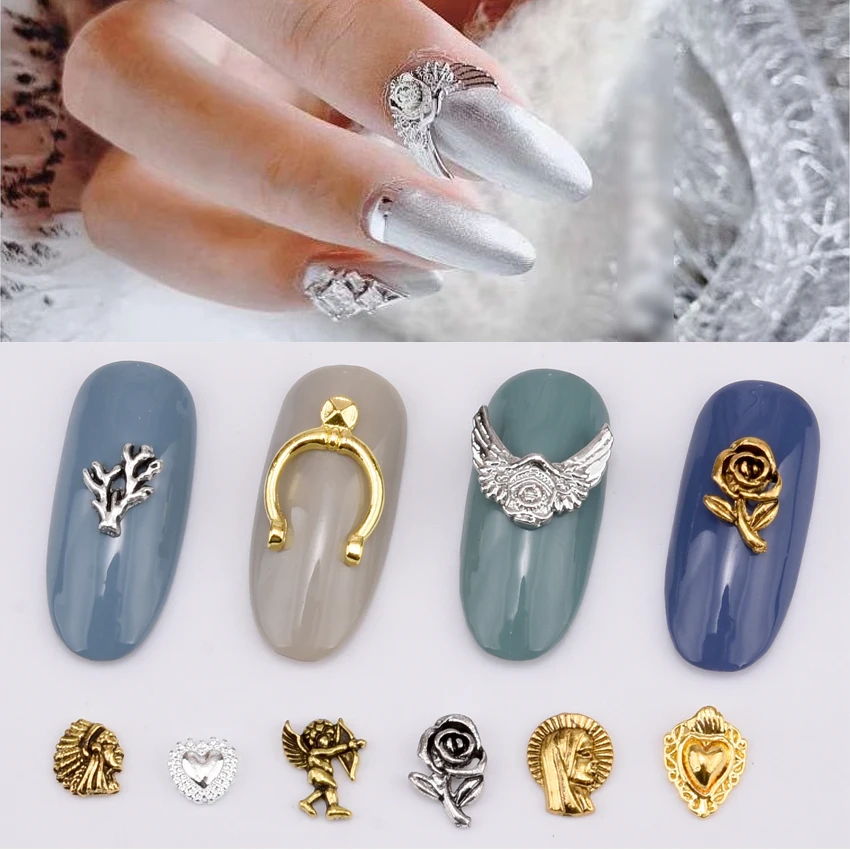 10pcs Retro Metal nails art dekor Flower nagel decoratie stud cupids heart design for nails decoration accessories supply TCJ791
10pcs Retro Metal nails art dekor Flower nagel decoratie stud cupids heart design for nails decoration accessories supply TCJ791