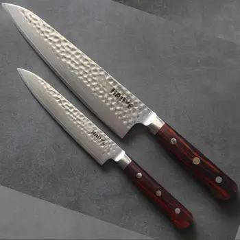 2 pcs damascus kitchen knife set Japanese vg10 steel chef utility knife Gyuto steak meat fruit peeling Cutlery rosewood handle 
2 pcs damascus kitchen knife set Japanese vg10 steel chef utility knife Gyuto steak meat fruit peeling Cutlery rosewood handle