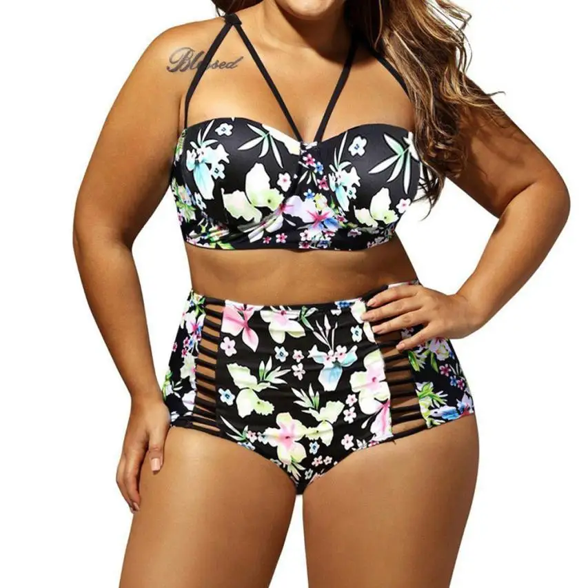 Women Female Plus Large Size Floral Print Hollow Out Two Pieces Split Bikinis Summer Bnadage swimsuit Swimwear Tankini
Women Female Plus Large Size Floral Print Hollow Out Two Pieces Split Bikinis Summer Bnadage swimsuit Swimwear Tankini