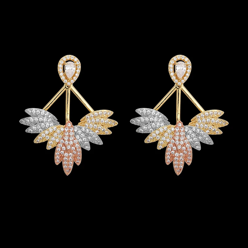 Fateama brand Fashion Jewelry Luxury Angel Wing Bird Feather Stud Earring micro Pave setting for Wedding Party Popular Best Gift
Fateama brand Fashion Jewelry Luxury Angel Wing Bird Feather Stud Earring micro Pave setting for Wedding Party Popular Best Gift