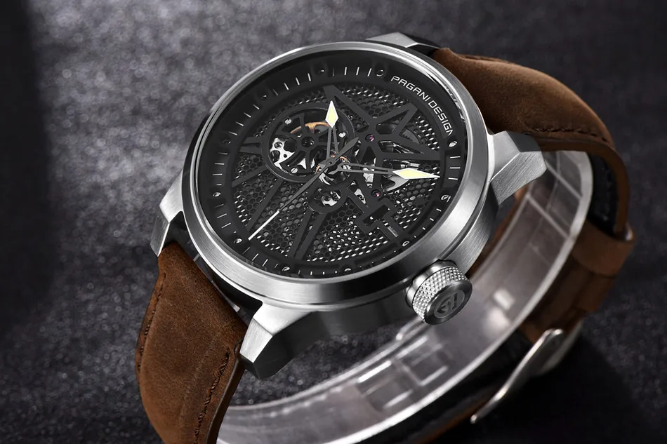 Fashion Pagani Leather Tourbillon Watch