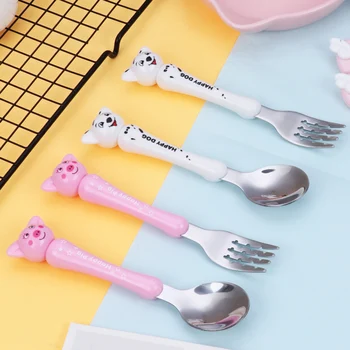 Stainless Steel Cartoon Pig Spoon Puppy and Fork Children Plates and Cutlery Dessert Set Fruit Dinner Fork Kitchen Accessories
Stainless Steel Cartoon Pig Spoon Puppy and Fork Children Plates and Cutlery Dessert Set Fruit Dinner Fork Kitchen Accessories