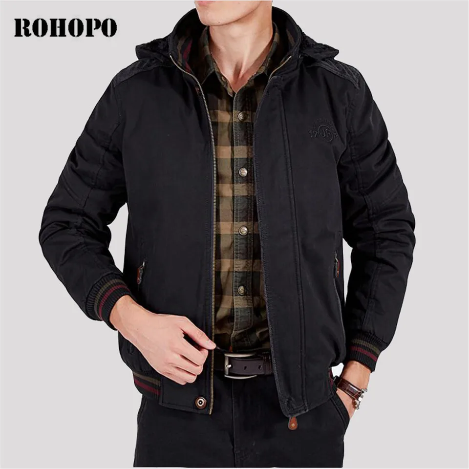 ROHOPO Parkas Coat 100% cotton keep warm hooded collar bomber coat winter Straight Survival parkas coat male tooling overcoat
ROHOPO Parkas Coat 100% cotton keep warm hooded collar bomber coat winter Straight Survival parkas coat male tooling overcoat