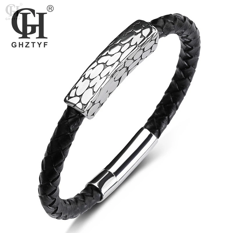 Men's Titanium Steel Stainless Bracelets Male High Quality Genuine Leather Braided Wristband Bracelet 2018 New Jewellery
Men's Titanium Steel Stainless Bracelets Male High Quality Genuine Leather Braided Wristband Bracelet 2018 New Jewellery