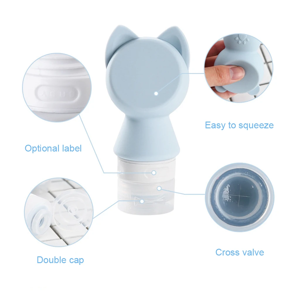 60ml Portable Cartoon Cute Refillable Bottle Empty Silicone Travel Packing Press My Bottle for Lotion Shampoo Bath Container
60ml Portable Cartoon Cute Refillable Bottle Empty Silicone Travel Packing Press My Bottle for Lotion Shampoo Bath Container