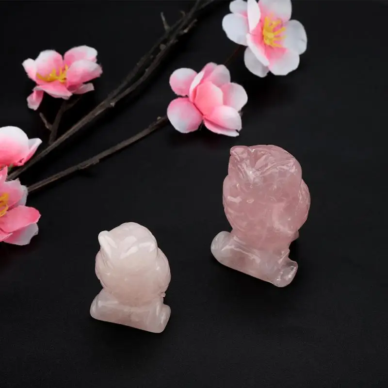 Rose Quartz Carved Owl-shaped Decor Pink Crystal Healing Stone Gemstone Decoration
Rose Quartz Carved Owl-shaped Decor Pink Crystal Healing Stone Gemstone Decoration