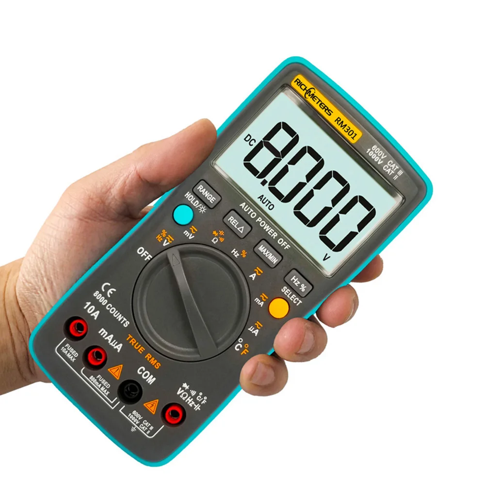 R8000 Digital Multimeter Counts M301 AC/DC Voltage Multifunction Ammeter Current Auto/Manual Temperature Capacitance Tester
R8000 Digital Multimeter Counts M301 AC/DC Voltage Multifunction Ammeter Current Auto/Manual Temperature Capacitance Tester