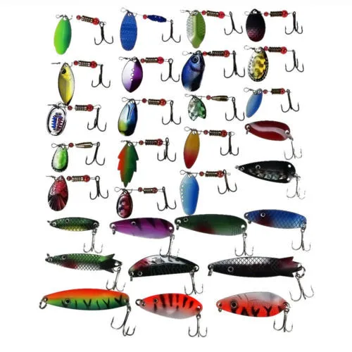 FREE SHIPPING Lot 30 Pcs Assorted Spoon Metal Fishing Lure Spinner Baits Spoon Crankbait Wobblers Jigging Rattle Lure FREE SHIPPING Lot 30 Pcs Assorted Spoon Metal Fishing Lure Spinner Baits Spoon Crankbait Wobblers Jigging Rattle Lure