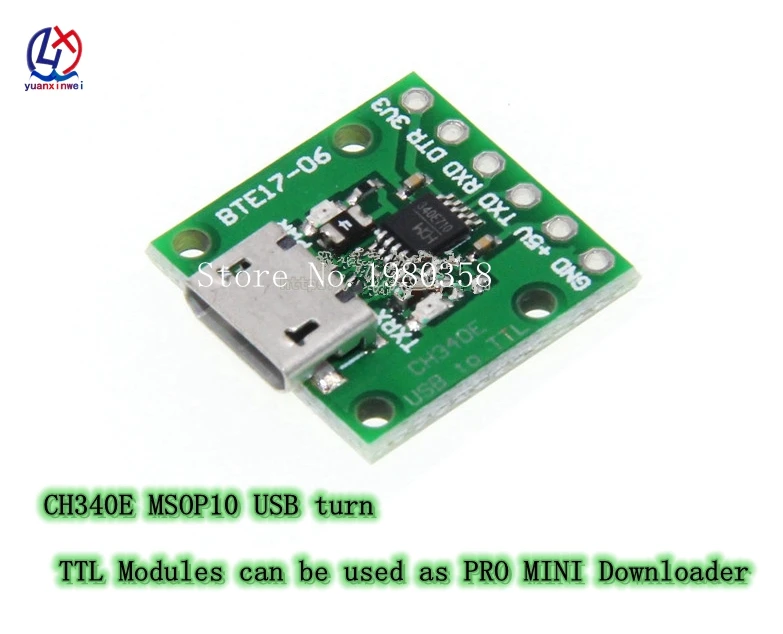

1PCS CH340E USB to TTL Serial Converter, 5V/3.3V Alternative CH340G Module for pro mini