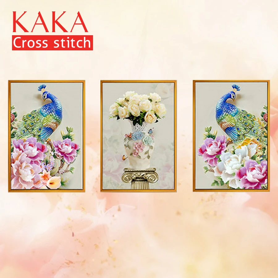 KAKA Cross stitch kits Embroidery needlework sets with printed pattern,11CT canvas,Home Decor for garden House,5D Peacock Flower
KAKA Cross stitch kits Embroidery needlework sets with printed pattern,11CT canvas,Home Decor for garden House,5D Peacock Flower