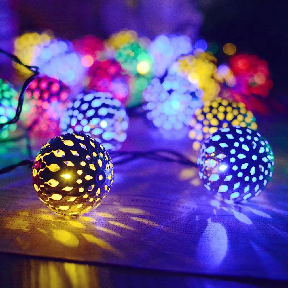 HUSUYUHU SISI Solar String Lights 20 LED Moroccan Ball Multi Color LED String Lights Solar for Xmas Tree Decoration
HUSUYUHU SISI Solar String Lights 20 LED Moroccan Ball Multi Color LED String Lights Solar for Xmas Tree Decoration