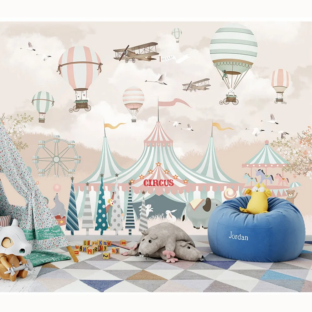 Kids Wall Paper Cartoon Balloon Circus Wallpaper Mural Stickers Children's Room Papier Peint Self Adhesive Vinyl/Silk Wallpapers
Kids Wall Paper Cartoon Balloon Circus Wallpaper Mural Stickers Children's Room Papier Peint Self Adhesive Vinyl/Silk Wallpapers