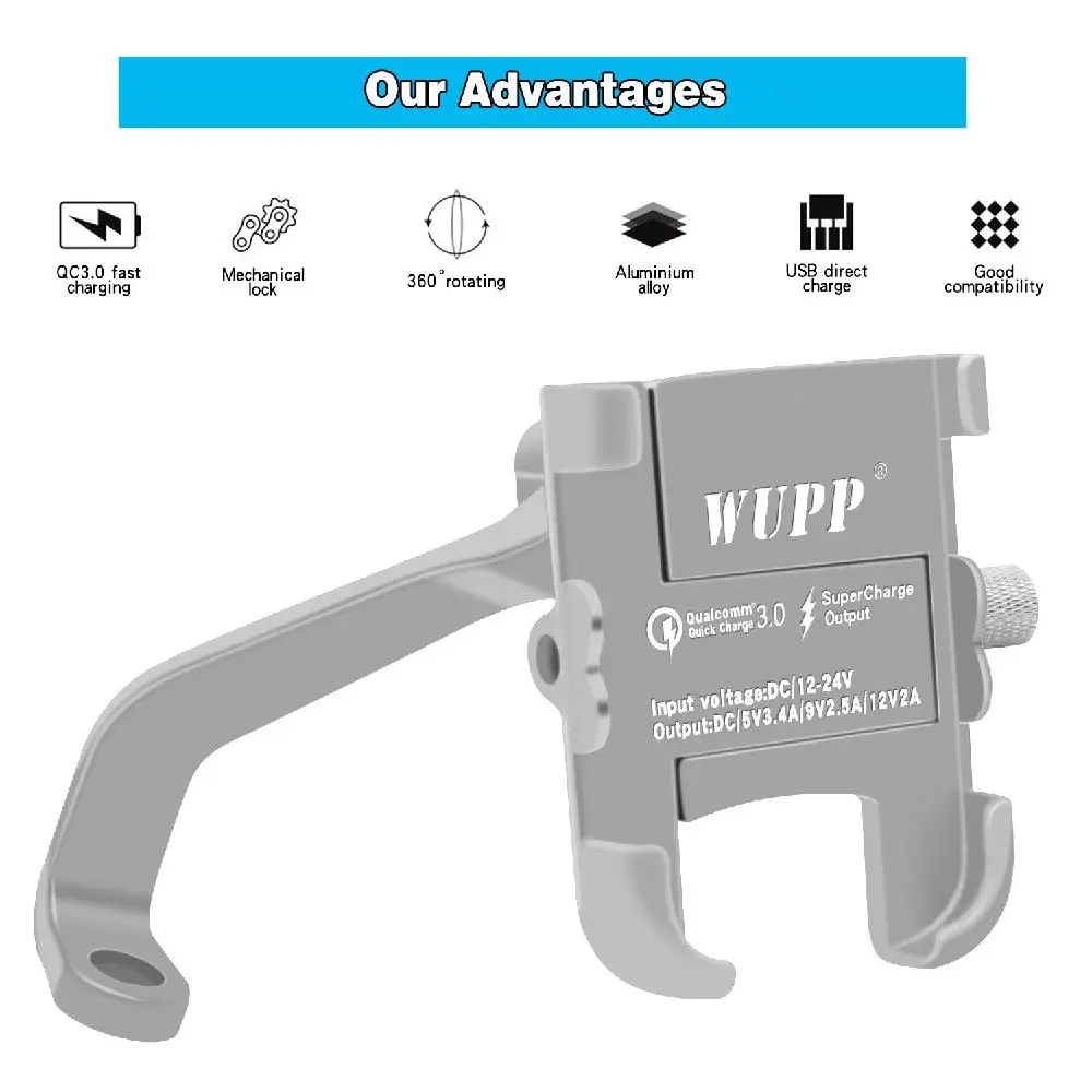 Motorcycle Mobile Phone Rearview Mirror Holder Aluminum Alloy Waterproof QC3.0 Quick Charger Car Motor Electric Supplies
Motorcycle Mobile Phone Rearview Mirror Holder Aluminum Alloy Waterproof QC3.0 Quick Charger Car Motor Electric Supplies