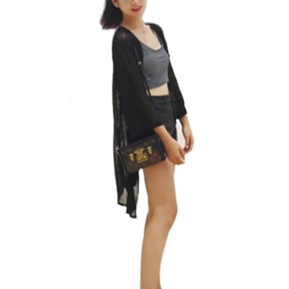 Womens Summer Chiffon 3/4 Flare Sleeves Swimsuit Cover Up Semi See-Through Plain Solid Color Midi Kimono Cardigan Plus Size Over
Womens Summer Chiffon 3/4 Flare Sleeves Swimsuit Cover Up Semi See-Through Plain Solid Color Midi Kimono Cardigan Plus Size Over