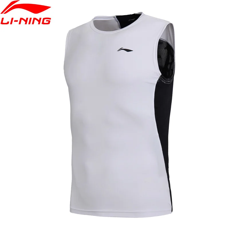 

Li-Ning Men Training Vest Sleeveless T-Shirt 88% Nylon 12% Spandex Breathable Comfort LiNing Fitness Sports Tops AVSN015 MBS066