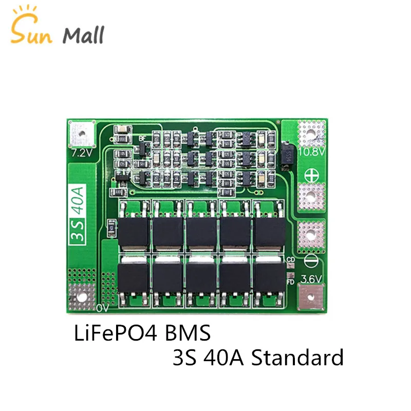 3S 40A Standard Version 18650 LiFePO4 Battery Protection Board/iron lithium BMS 9.6V 10.8V
3S 40A Standard Version 18650 LiFePO4 Battery Protection Board/iron lithium BMS 9.6V 10.8V