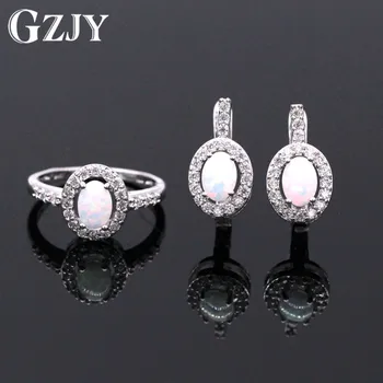 GZJY Charming Oval White Fire Opal Zircon Earrings Ring Fashion Engagement Wedding Anniversary Jewelry Set For Women
GZJY Charming Oval White Fire Opal Zircon Earrings Ring Fashion Engagement Wedding Anniversary Jewelry Set For Women