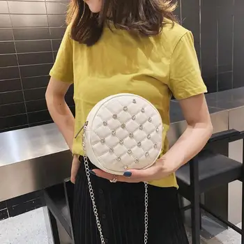 Rivet Decor Small Shoulder Messenger Handbags Casual Women Chain PU Leather Round Crossbody Bags 2019 Hot Selling
Rivet Decor Small Shoulder Messenger Handbags Casual Women Chain PU Leather Round Crossbody Bags 2019 Hot Selling